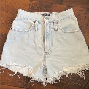 Abercrombie natural rise light wash shorts